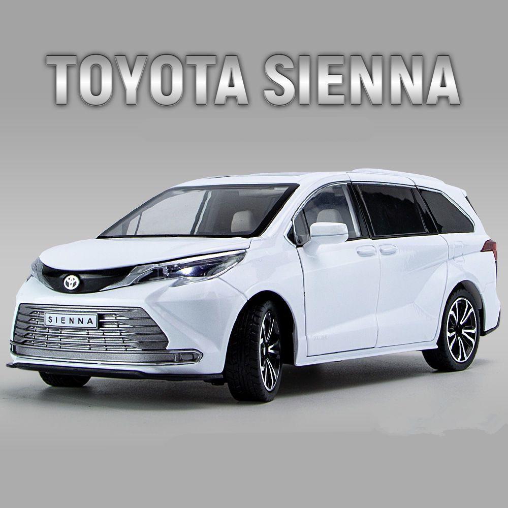 1:24 масштаба Toyota Sienna MPV, модель автомобиля из сплава, литье под давлением, металлическая игрушка, модель коммерческого автомобиля, имитация звука, свет, коллекция, детские подарки