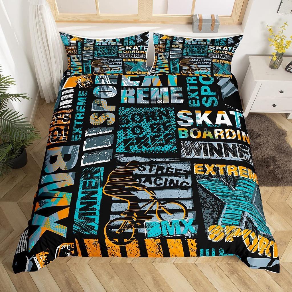 Gamepad Pattern Three-Piece Set Suitable For Boys And Girls Bedroom Decoration Duvet Set