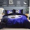 Blue Flame Football Three-piece Quilt Cover 3D Digital Printing Bedding Set Bed Cover