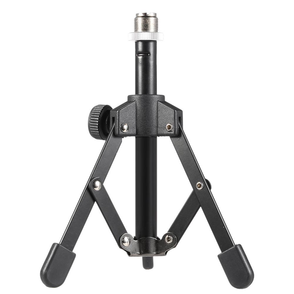 MS-12 Mini Foldable Adjustable Desktop Tripod Microphone Stand with MC3 Mic Clip Holder Bracket for