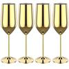 4Pcs New Stainless Steel Wine Glasses Unbreakable Metal Cocktail Glasses 220ml for Drinking Cocktails and Wine In the At Bar Cup