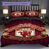Manchester Emblem Display Three-piece set (1 * duvet cover + 2 * pillowcase, without core) 2D Flat Soft and comfortable Christmas birthday gift