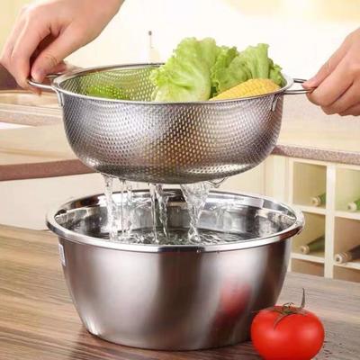 Сливная корзина, дуршлаг из нержавеющей стали, прочные ручки, корзина для мытья фруктов и овощей для домашней кухни