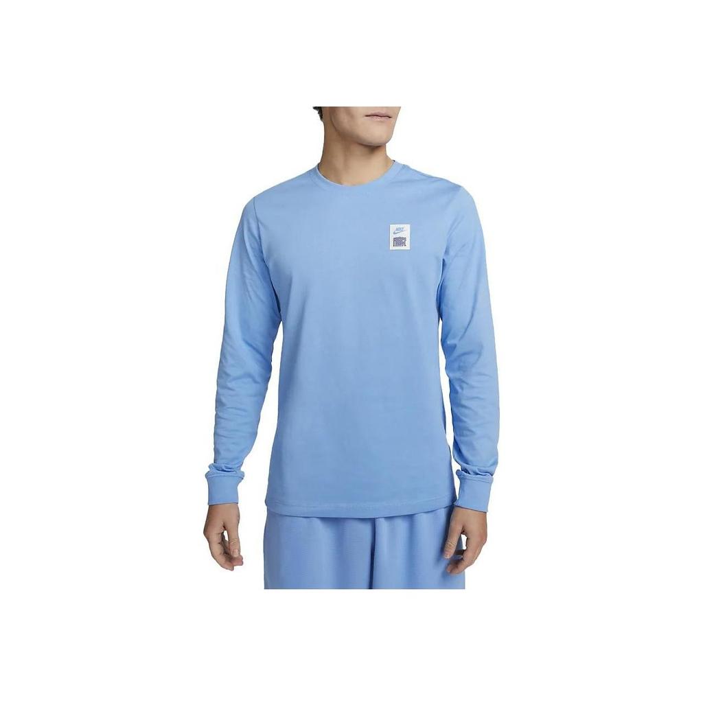 Nike Свитшот с круглым вырезом и длинным рукавом с логотипом и буквами Мужская толстовка Небесно-голубого цвета DZ2690-416