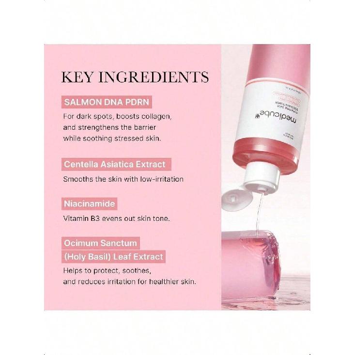 Medicube Тонер с розовым пептидом PDRN I Тонер Pink Glow для усиления кожи, успокоения и смягчения, неровного тона кожи, роза PDRN и пептид и ниацинамид