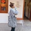 Холщовая сумка большой вместимости для женщин, модная полосатая сумка на плечо, новая сумка с верхней ручкой, дорожная сумка, сумка для покупок