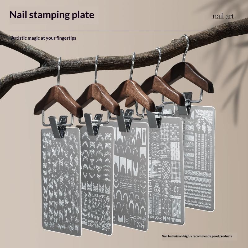 Nail Stamping Plate 1Pc Durable Stainless Steel Multi Design Nail Printing Tool for Manicure Lovers Home Use