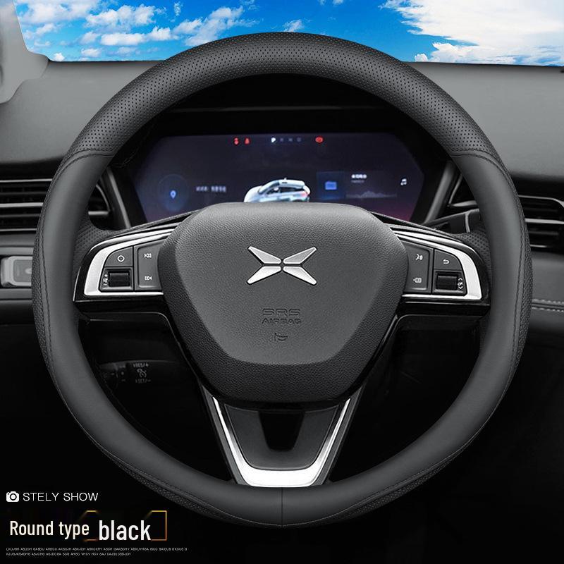 Натуральная кожаная оплетка на руль для 2021 XPeng P7/G3/P5, Ультратонкая, Всесезонная.