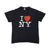 Винтажная футболка I love NY Аутентичный сувенир из Нью-Йорка Графическая черная футболка M