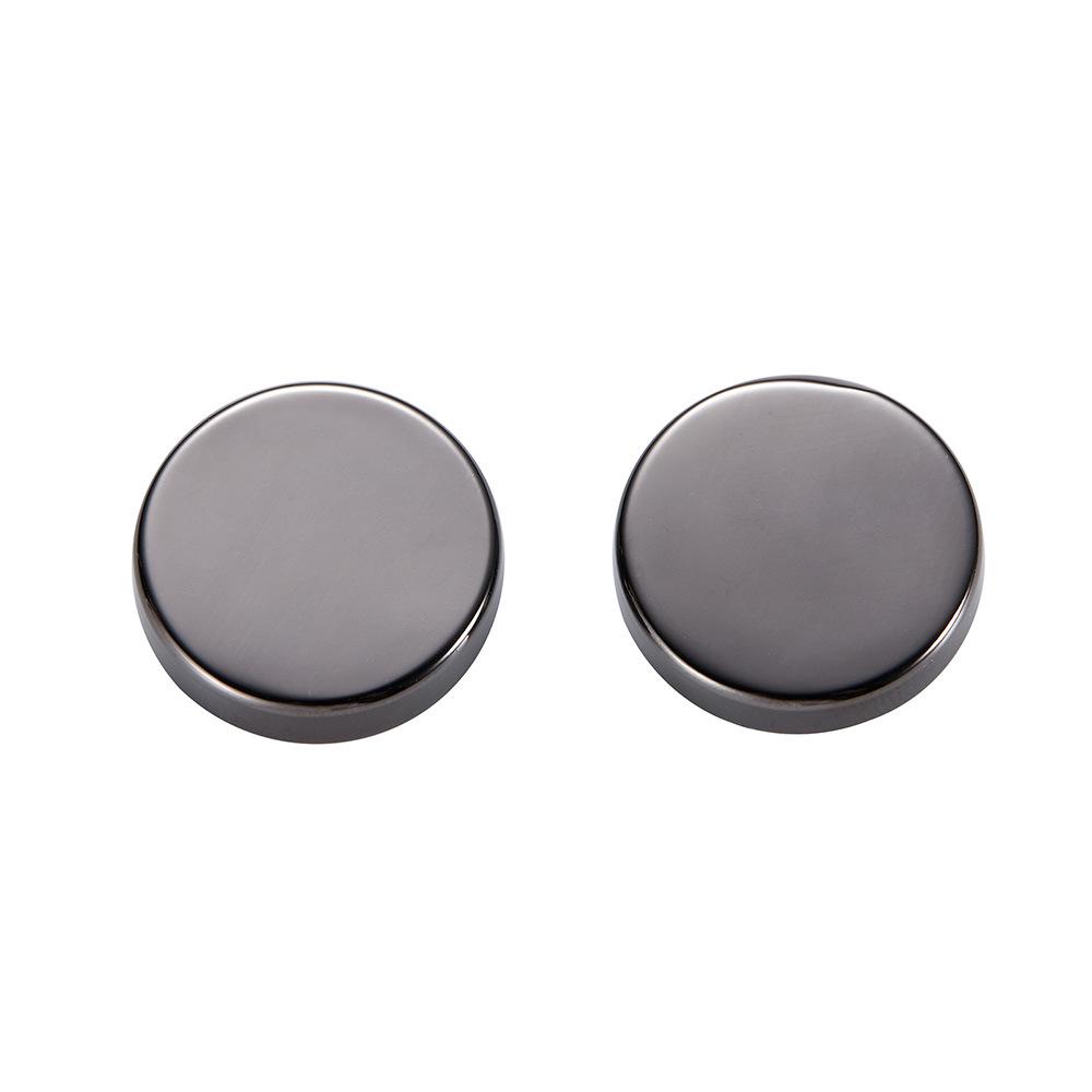 Мужская элегантная рубашка с круглым воротником и металлическими запонками золотого и серебряного цвета