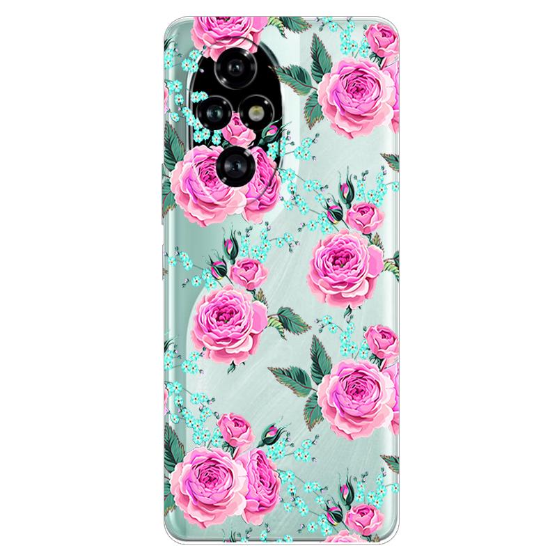 For Honor 200 Pro Case Honor 200 5G Flower Clear TPU Soft Silicone Transparent Back Case for Honor 200 5G Cover Coque Para Funda