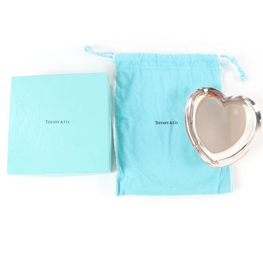 Excellent TIFFANY&Co. dish Silver Tray Heart Plate Silver 925 Women Used