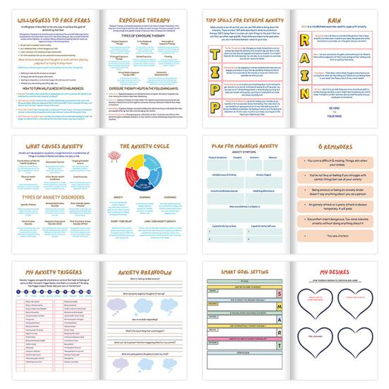 52 Anxiety Coping Skills Card Planner Stress Relief Teens Adults Mental Health Therapy Mindfulness Meditation Self-Care Flashcard Tools