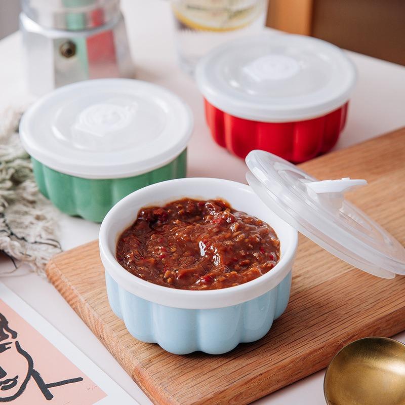 Керамическая посуда с крышкой, форма для суфле, специальная форма для выпечки десертов в духовке, маленькая домашняя миска, миска для паровой выпечки яиц с сохранением свежести