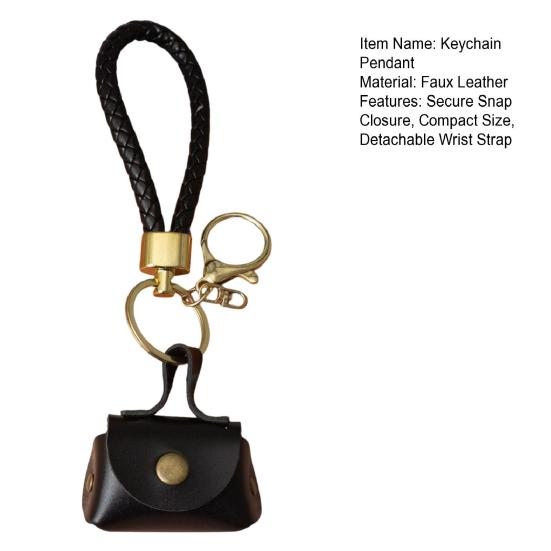 Мини кошелек для монет в форме пельменя, брелок с застежкой-кнопкой, съемный ремешок на запястье, из искусственной кожи, водонепроницаемая компактная сумка, держатель для ключей