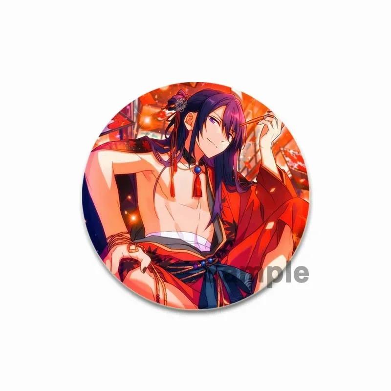 32/44/58MM Tinplate Brooch Ensemble Stars SOUMA KANZAKI Round Pins Cute Cartoon Badge for Backpacks Clothing Accesoory Jewelry