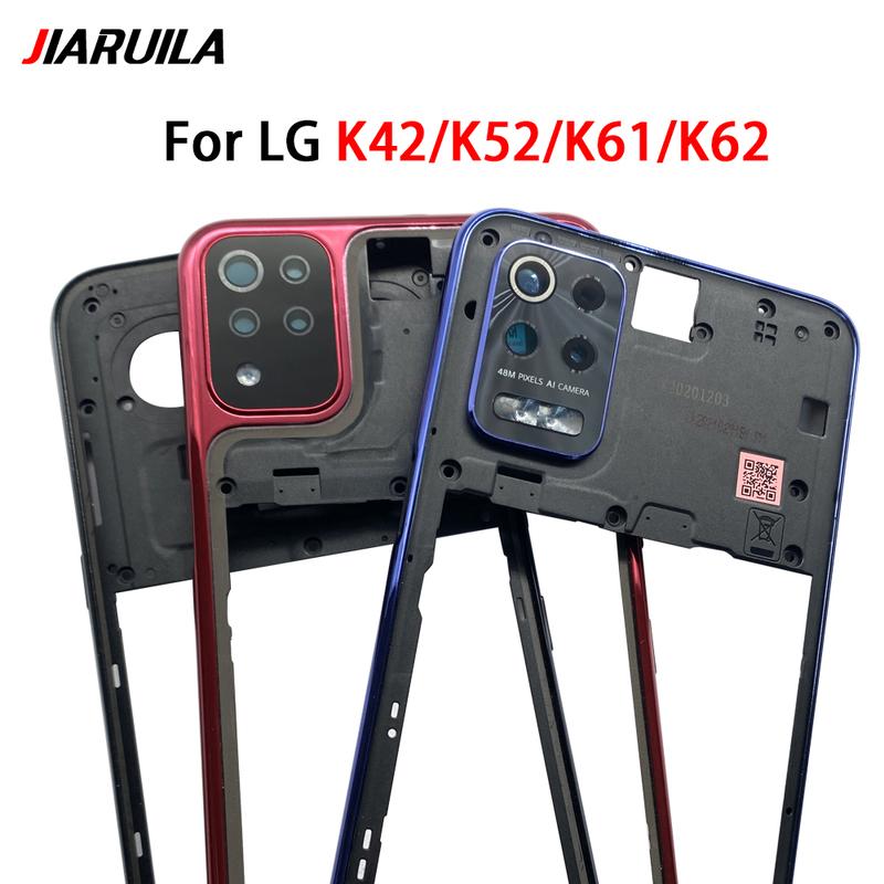 NEW Middle Frame Center Chassis Phone Housing For LG K42 K52 K62 K61 Cover With Side Buttons Repair Parts