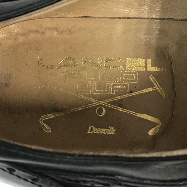 Vintage/LANCEL POLO CUP/Leather Full Brogue Wingtip Shoes/24.5/Black/BLACK/Closed Lacing Business Dress Shoes(USED)