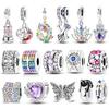 Оригинальные шармы с медным покрытием для женщин, с циркониевыми бусинами, модная бижутерия, подходят для изготовления браслетов