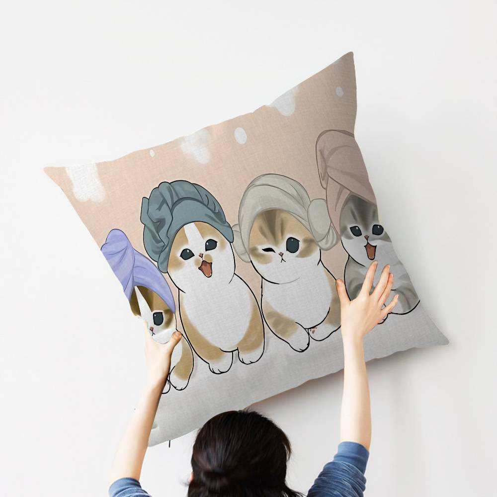 Popular Cute M-Mofusand Cat Cushion Cover Pillow Cover Decor Pillowcase Printed Cushion Case For Couch