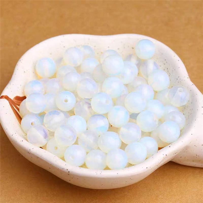 Natural White Opal Gemstone Beads Loose Spacer Beads for Jewelry Making Pick Size 4 6 8 10mm