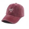 Fashion Outdoor Sport Baseball Caps Korean Style Love Heart Embroidery Snapback Cap Casual Trendy Washed Cotton Hat