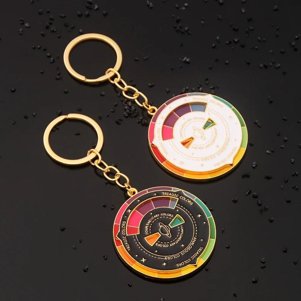 Rotatable Color Wheel Keyring Palette Rotable Color Palette Keychain  Clothing Accessories.