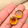 Honey Topaz Gemstone Handmade 925 Sterling Silver Jewelry Earrings For Women