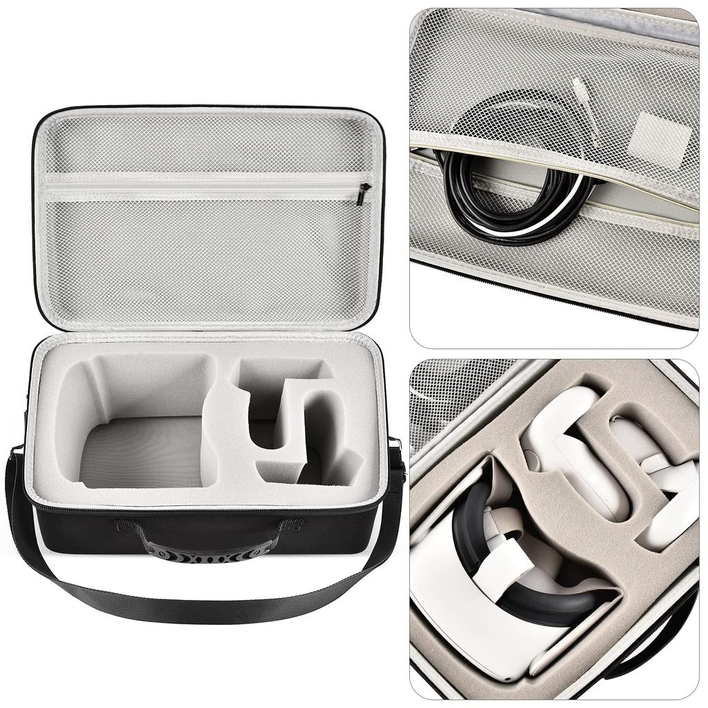 Жесткий чехол для переноски Quest 2 VR Gaming Portable Travel Cover Сумка для хранения с силиконовой крышкой для лица Защитная линза для Quest 2 Аксессуары Meta/Oculus