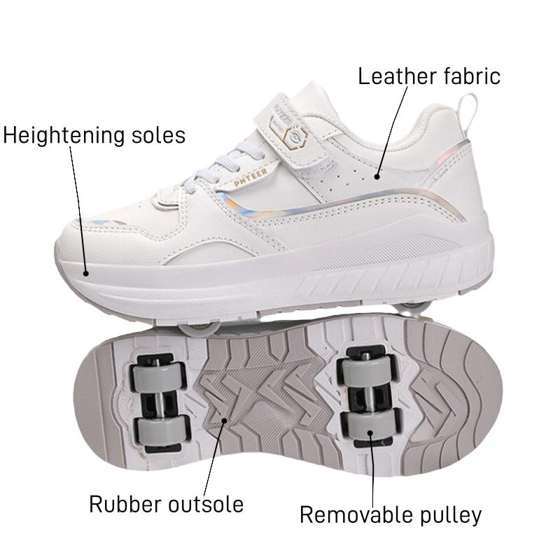 Kids 4-Wheel Roller Skates Shoes New Sneakers For Boy and Girls Outdoor Sport Skating Skates Shoes With Wheels