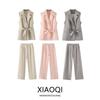 Fashion 2024 Spring New Arrival Classy Vest Silm Waist-Controlled Top Niche Style Suit Vest Pants Suit Women