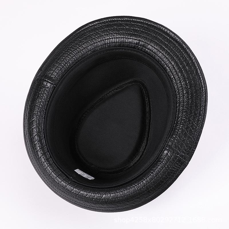 Шляпа джаз из натуральной кожи с узором крокодила для мужчин - Британский стиль, Осень/Зима
