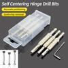2, 2.8, 3.6mm HSS Self Centering Hinge Twist Drill Bits Window Doors Screw Hole Saw Woodworking Reaming Cabinet Tool Set