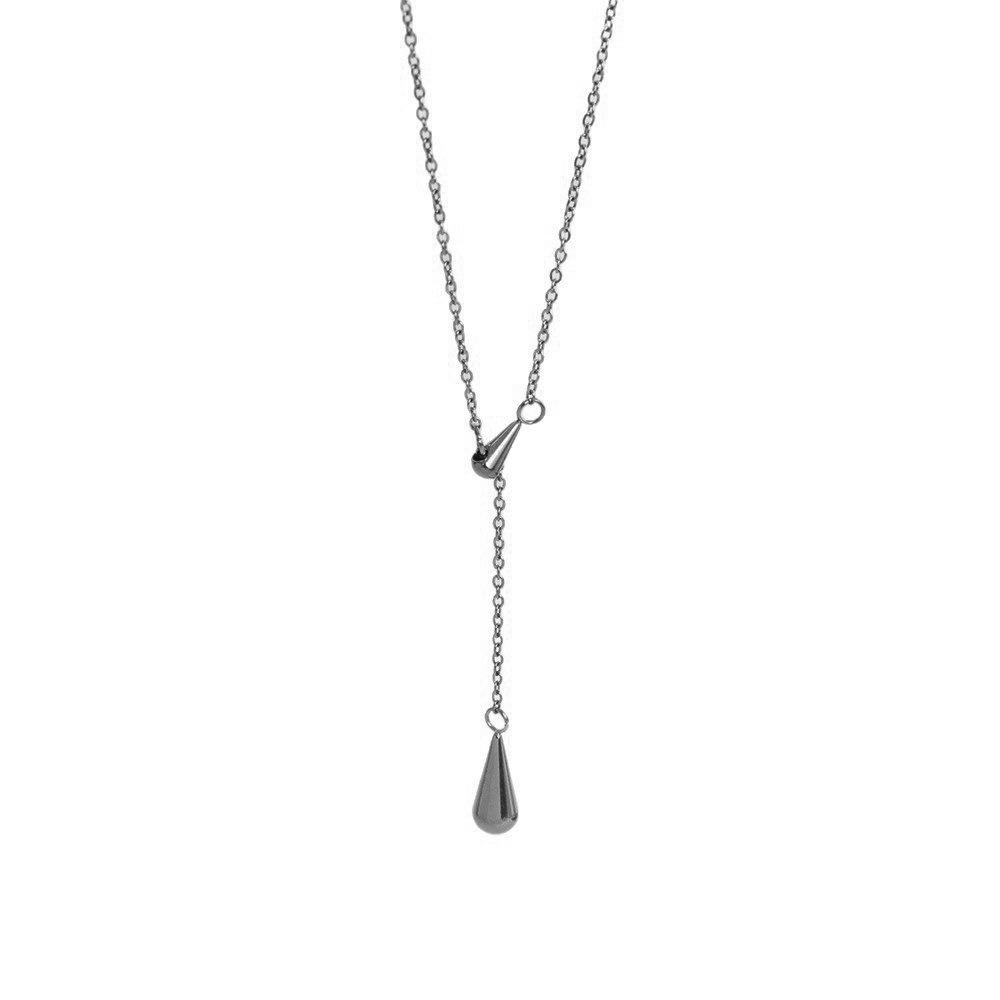 Adjustable Water Drop Tassel Necklace Y-shaped Collarbone Chain Metal Necklace  Jewelry Gifts