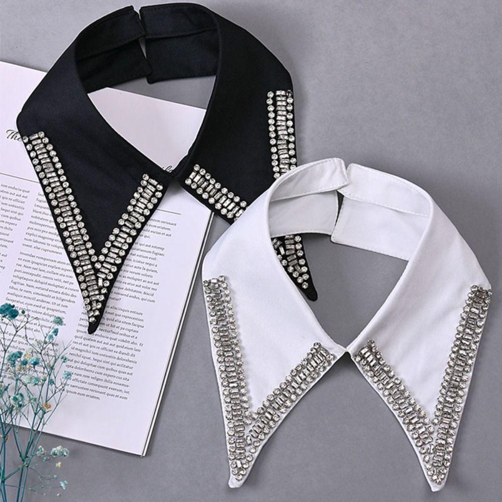 Shirt Detachable Collar Neckline White Black False Collar Fashion Pearl Fake Collar Women