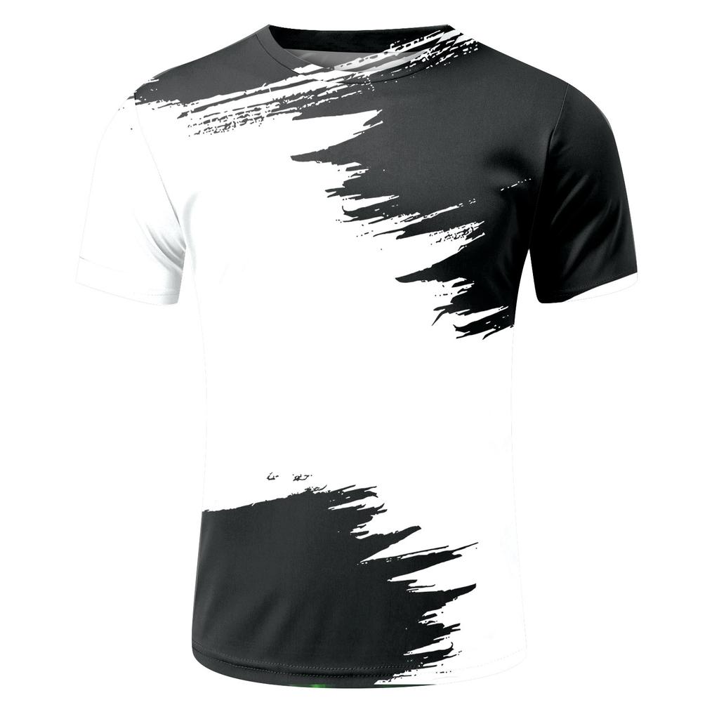 Летняя мужская футболка с 3D-принтом букв, футболка с круглым вырезом и коротким рукавом