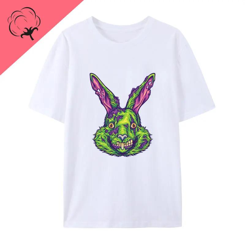 Unleash Horror Scary Dog Head Zombie Monster Cotton T Shirt Scary Halloween Casual Aesthetics Anime Tops Creative Y2k Streetwear