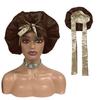 High Quality Personalized LOGO Hair Bonnets with Satin Head Wraps Custom Silk Sleep Tie Bonnet