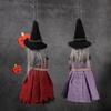 Funny Broom Witch Decoration Hug Pumpkin Halloween Witch Pendant  Haunted House