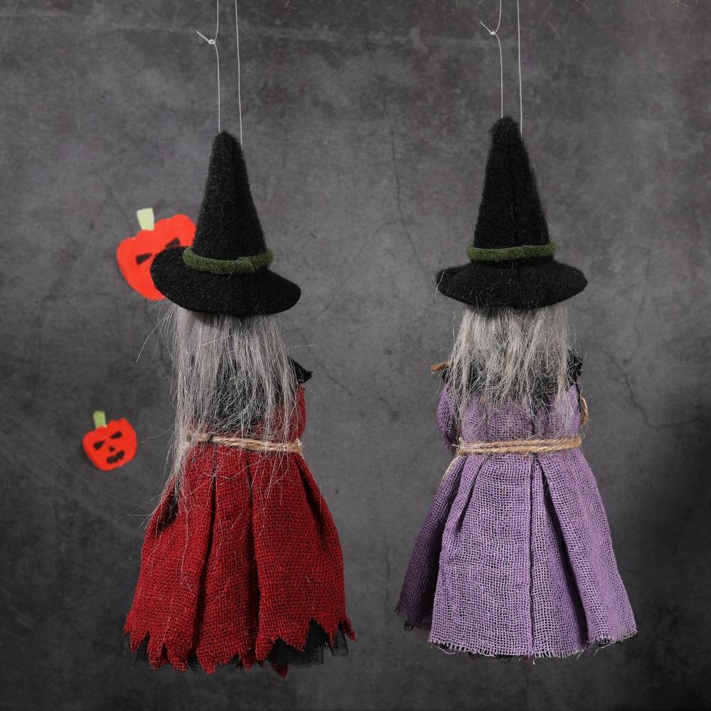 Funny Broom Witch Decoration Hug Pumpkin Halloween Witch Pendant Haunted House