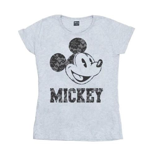 Disney Женская хлопковая футболка Микки Маус со шнуровкой