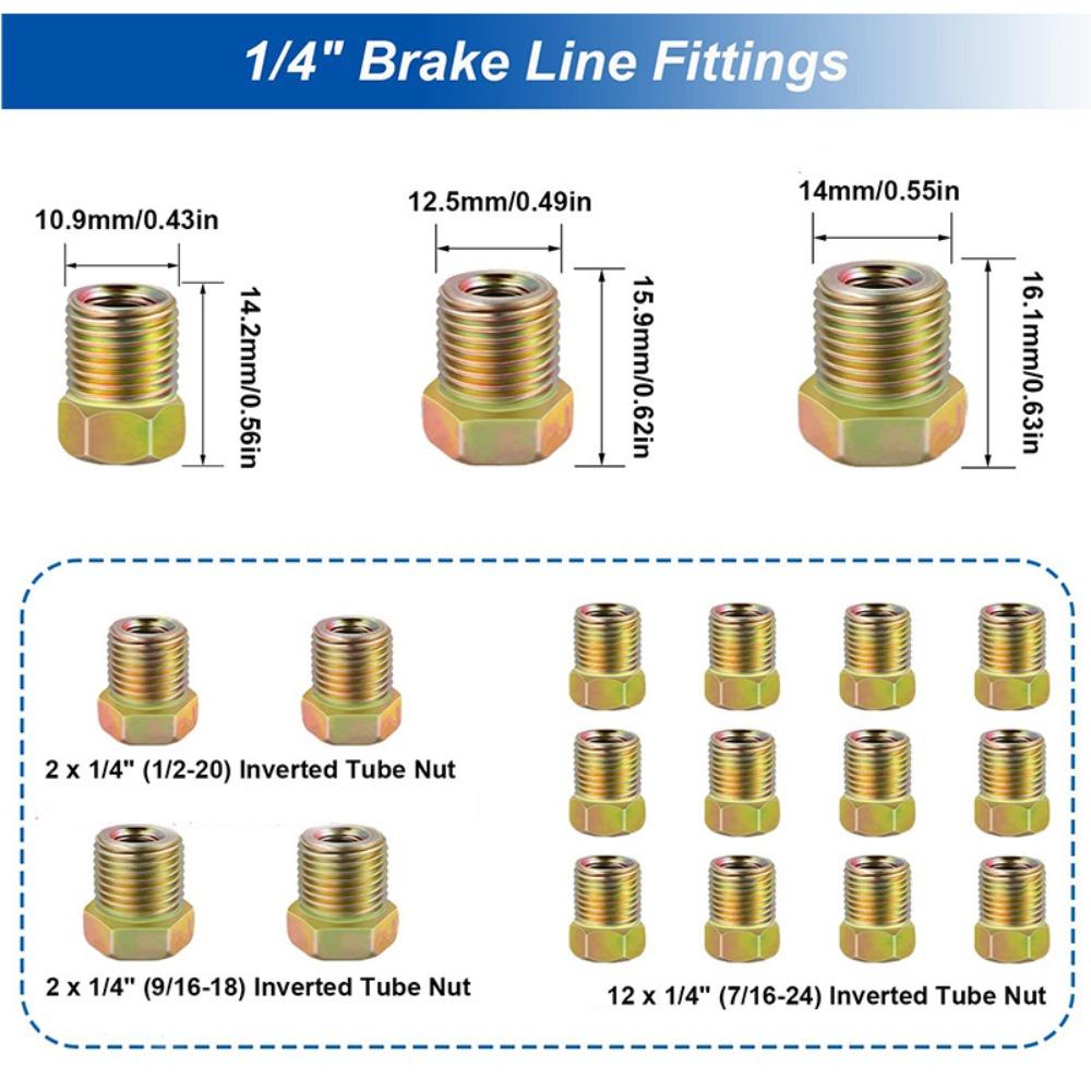 3/16" OD 1/4" OD Автомобильный рулонный шланг с винтовой крышкой для трубки Тормозной шланг Автомобильные аксессуары Тормозная трубка