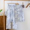100% хлопок марля женская пижама одежда для сна женский комплект из 2 предметов ночная одежда с принтом чернил пижамы домашняя одежда одежда для отдыха
