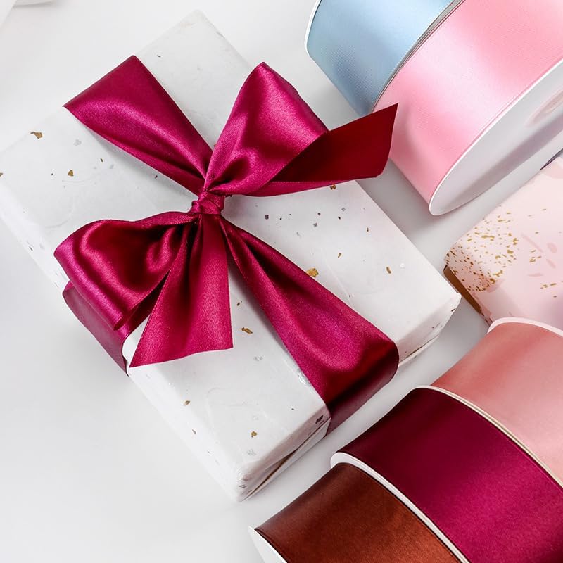 1-1/2 дюйма (40мм) x 100 Ярдов Темно-синяя Атласная Лента, Тонкая Однотонная Атласная Лента для Упаковки Подарков, Рукоделия, Изготовления Бантов для Волос, Украшения Свадебной Вечеринки