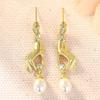 Huitan Special Hands Design Women Imitation Pearl Drop Earrings Luxury Wedding Lady Accessories Inlaid Shiny CZ Trendy JewelryGood Product