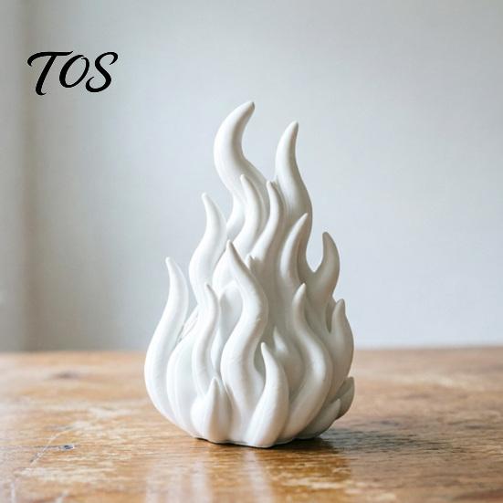 Artistic Desk Light Cover 3D Printed Flame Candle Holder Shade, Gothic Ambient Decor Figurine, Hollow DIY Atmosphere Tealight for Dining Room
