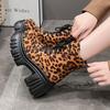 Женские ботильоны на платформе с леопардовым принтом, на шнуровке, на высоком каблуке, модная обувь 2025 года, тренд зимы, новый бренд, массивные мотоциклетные ботинки Botas De Mujer