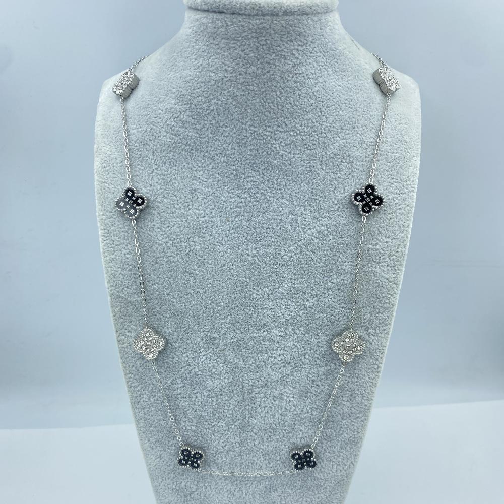 13 мм Титановая сталь 60+5 см 10 цветов Двусторонняя Счастливый Четырехлистный клевер Женское ожерелье