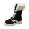 Women's Shoes On Sale Fashion Sleeve Women's Boots Winter Round Toe Plush Fleece for Warmth Middle Barrel Low Heels Snow Boots