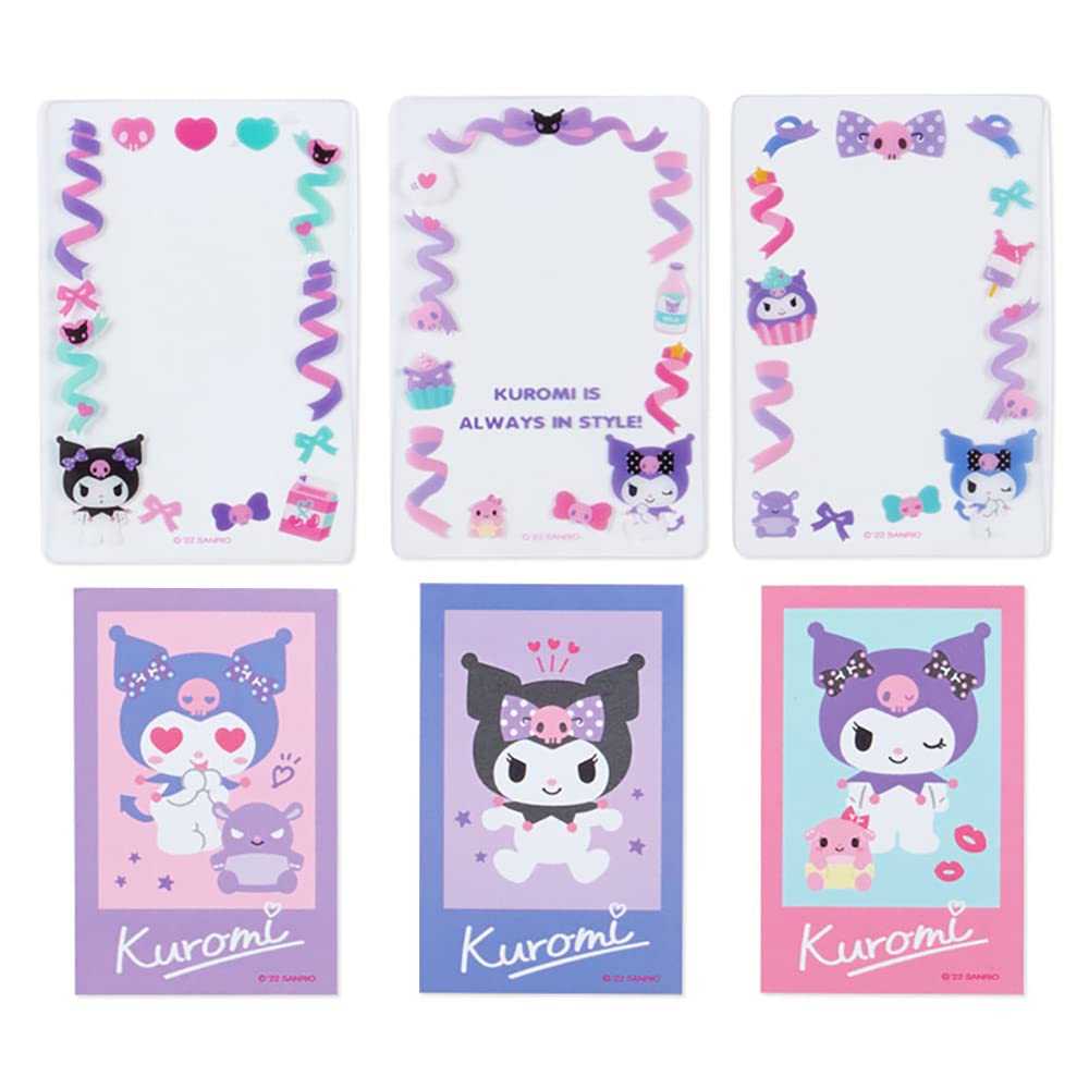 Sanrio Kuromi Pouch with 3 Cards and 3 Transparent Sheets 931691 2-tier (cutely Customized)